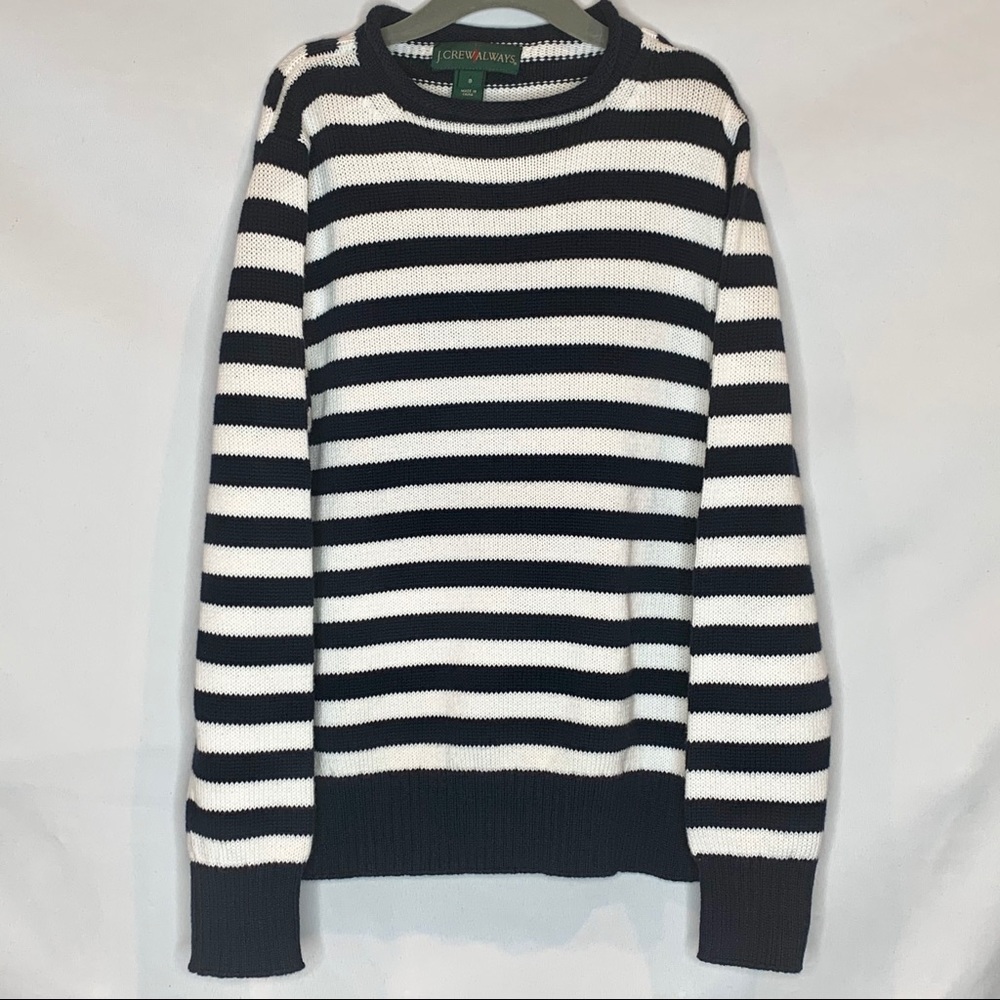 J Crew Boys Sweater Size 8 Navy White Stripped
